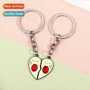 girl heart cute avocado keychain couple hanging jewelry bag