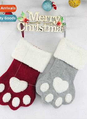 Christmas Decorations 2023 New Red Gray Pet Christmas Stocki