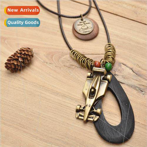 Jewelry Necklace Women Vintage Long Waxed Rope F1 Formula Ra