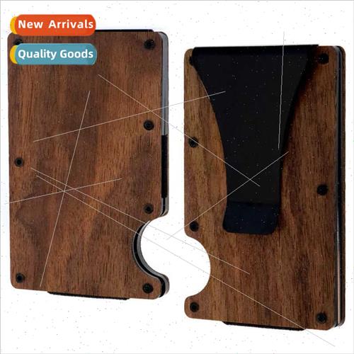 Woodgrain Card Holder Cred Card Holder Anti-theft Brush RFID