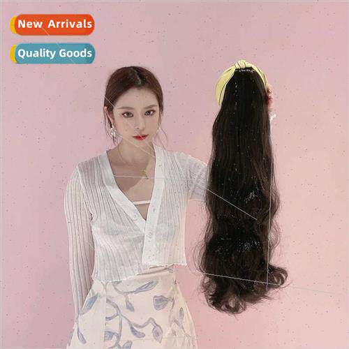 Wig female lazy hair band half head set long curly hair wavy