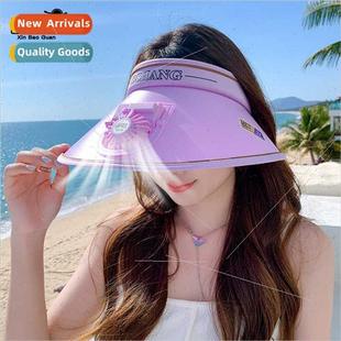 face sunscr brim hollow cap fan large small 8197 show new
