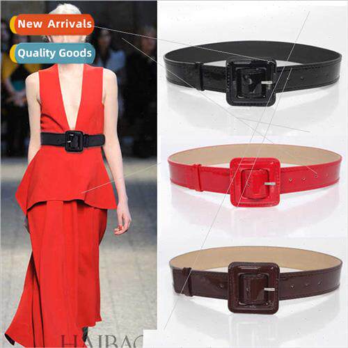 This year red dress sub belt female fashion decorative paten