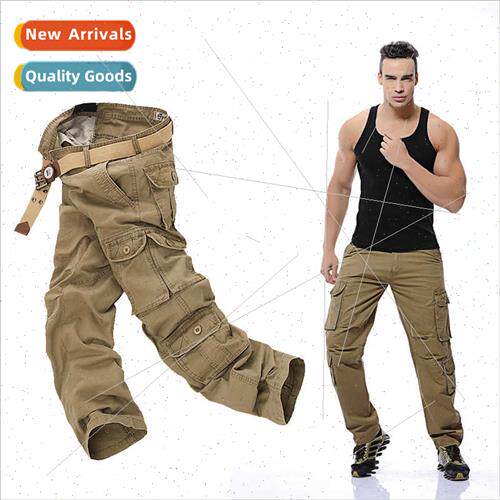 Men work pants large size fat man pants fashion multi-pocket