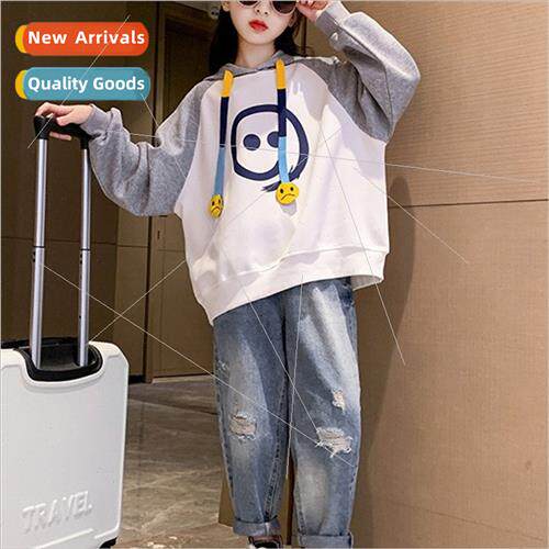 Girls sweater spring and autumn  2023 new fashionable childr