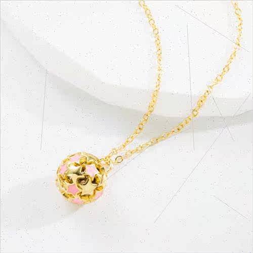 Ins simple colorful brass oil drop pendant necklace female E