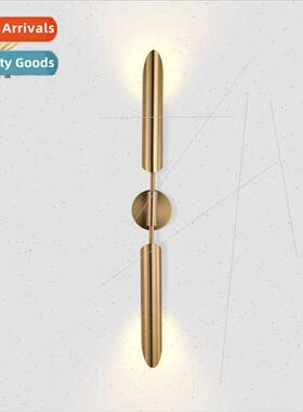 Modern simple living room background wall bedroom bedside la