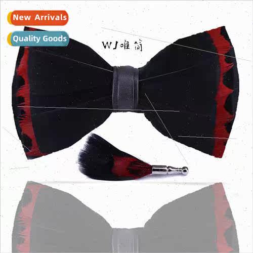 237 Red Feather Bow Tie Men Wedding Banquet Bow Tie Su Acces
