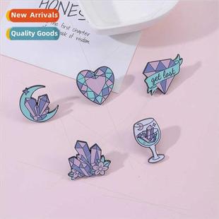 Wine Glass Brooch New Gemstone Flower Personalised Diamond