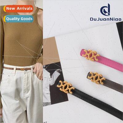 new cowhide women  leather belt casual pants jeans simple ve