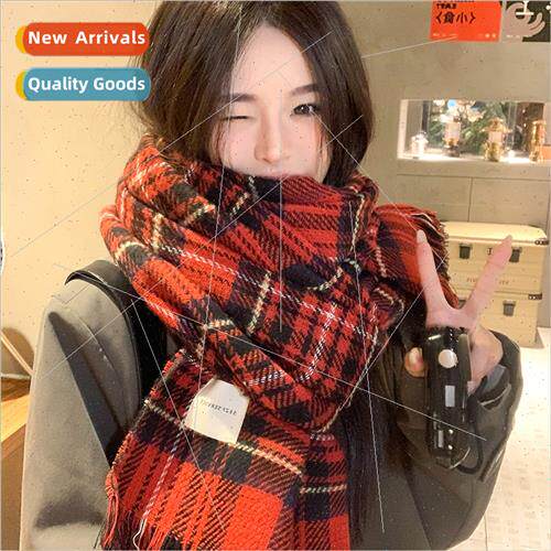 Autumn and winter imation cashmere plaid warm couple hundred
