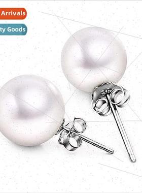 S925 silver pearl earrings fashion simple elegant posive rou