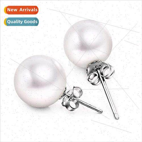 S925 silver pearl earrings fashion simple elegant posive rou