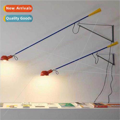 Memphis long pole wall sconce macaron swing arm simple livin