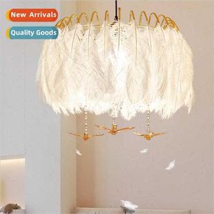 warm romantic children Ins bedroom girl room feat chandelier