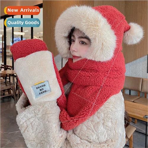 2021 winter new scarf threePCS all-in-one warm students fash
