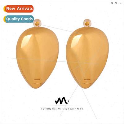 French new fashion niche tanium steel gold-plated inverted t