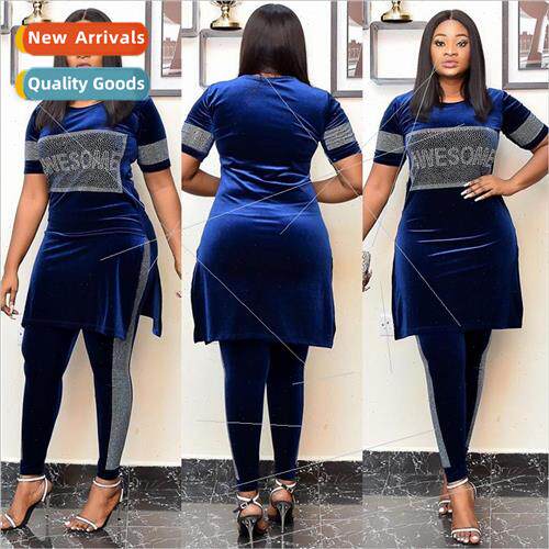 African mom fashion su gold velvet stch fabric hot dril