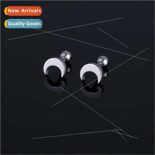 KoreaKorea stainless steel silver moon earrings fashion stee