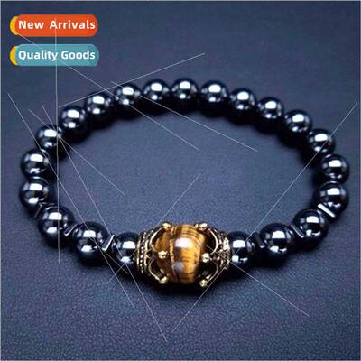 New sting Charming Men Bracelet Fashion Crown Tiger Eye Ston