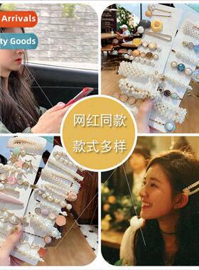 Europe pearl hair clips crown love peplum duckbill clip adul