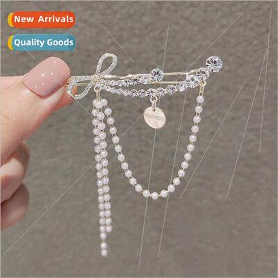 Korearhinestone chain mangosteen tassel side clip hairpin 20