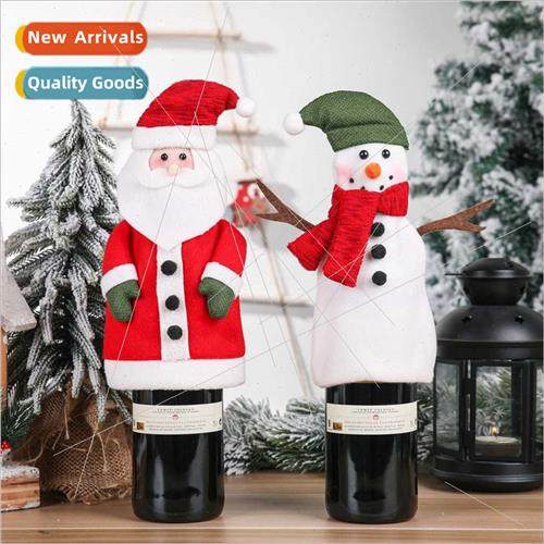 New flannel Christmas table decoration old man snowman wine