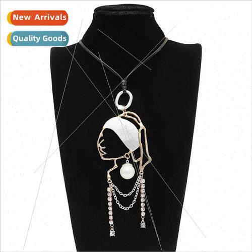 Pearl Earrings Girl Pendant Vintage Premium Sweater Chain La