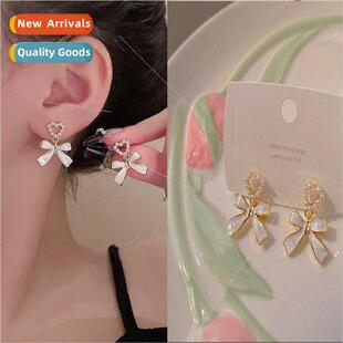 love earrings niche 925 female pin bow summe silver