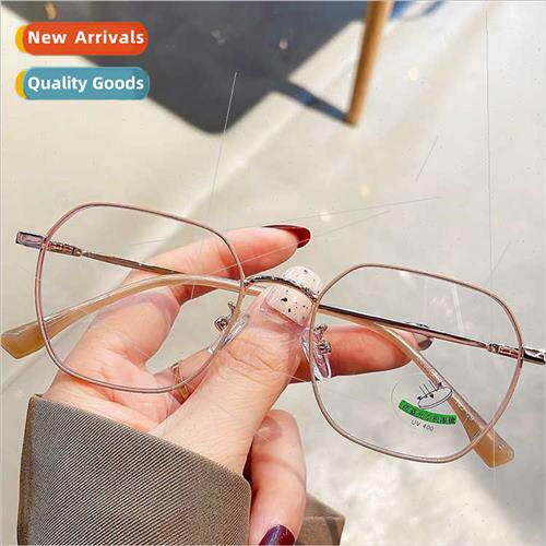 New metal irregular eyeglasses frame Korean vegan show face