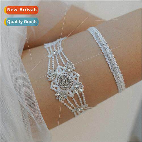 LW61 Europe Western Bridal Garter Rhinestones Whe Lace Garte