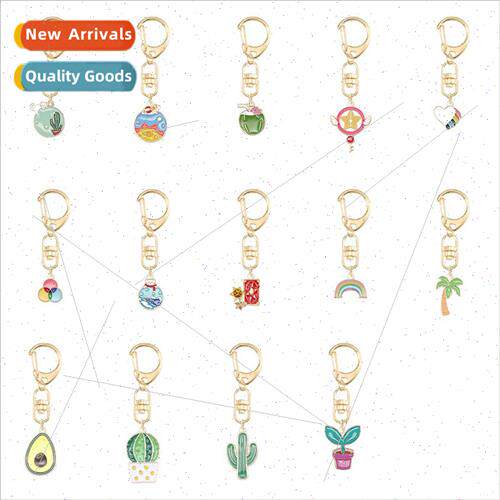 Korea simple cute cartoon cactus avocado pendant colorful al