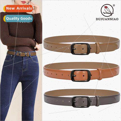 Women belt simple versatile decorative jeans belt black pin