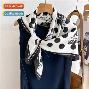 fashion twill female polka scarf dot square Korean large