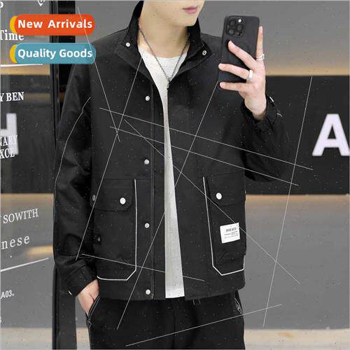 Spring Autumn Workwear collar long-sleeved jacket jacket 202