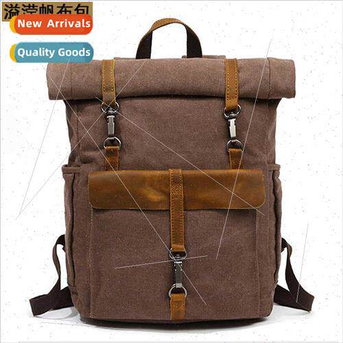 New canvas backpack male retro shoulders computer bag studen
