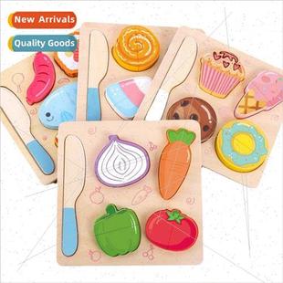 fun cut wooden toys combinat Children vegetables fru