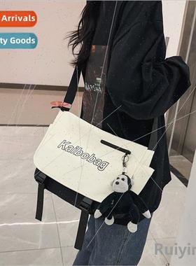 Slanting cross-body bag men Japan ins tide large-capacy stud