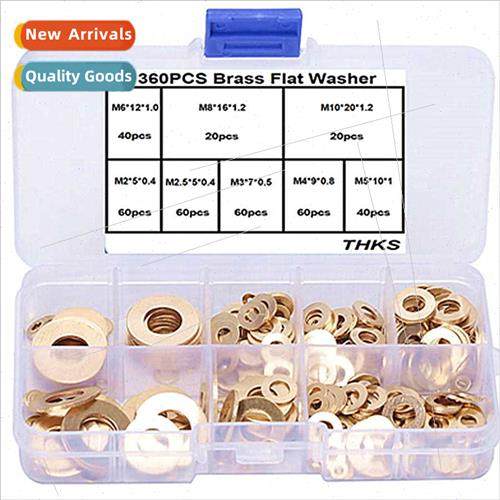 360pcs box brass flat washers copper washers brass flat wash