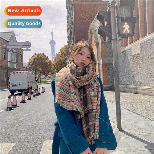 Korean  thousands birds plaid scarf female winter Korean  mu