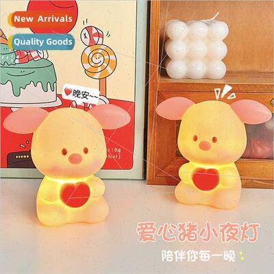 Cartoon love pig night light creative cute bedroom bedside l