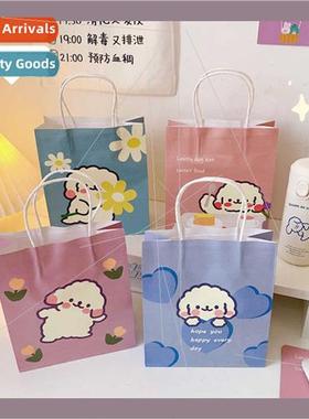 Cute ins simple cartoon Korean whe paper bags handheld shopp