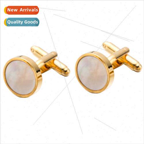 Men French Shirt Cufflinks Shell Cufflinks Gold Cufflinks We