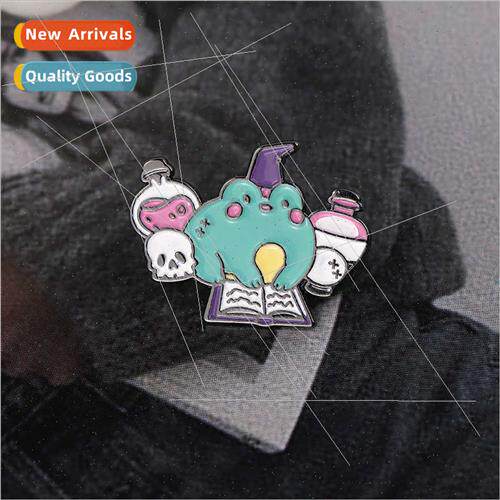Cartoon cute frog alloy brooch creative magic potion bottle