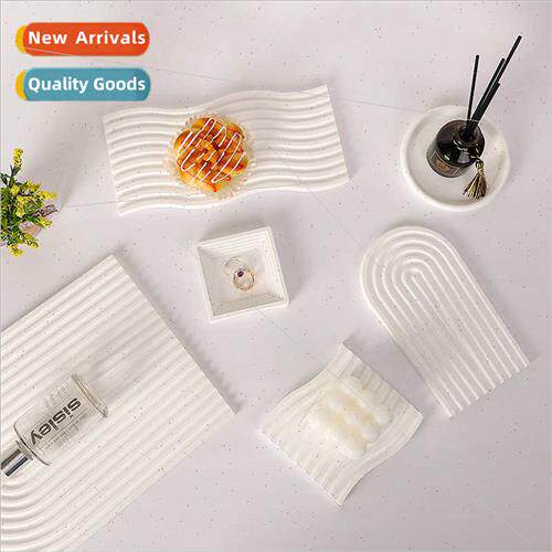 Ins plaster jewelry storage tray modern dining table food ph