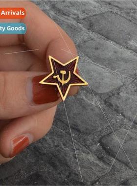 Creative red star sickle shape Soviet Union badge backpack o