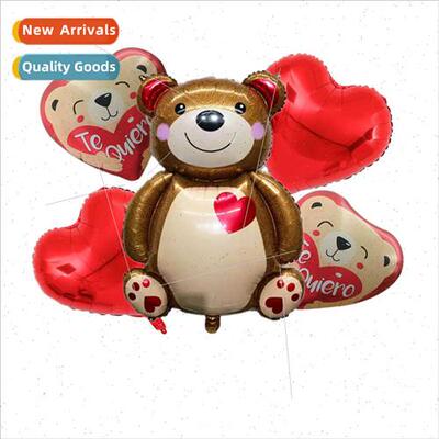 Large cartoon love bear aluminum film balloon birthday party