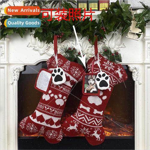 New Christmas decorations supplies bones knted dog paws Chri