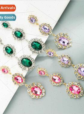 earringsEurope oval alloy diamonds glass diamond rhinestone