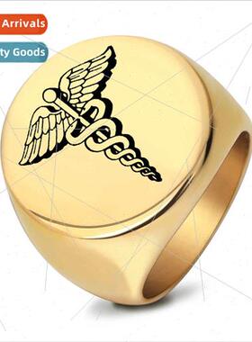 Europunk Stainless Steel Glossy Laser Dueling Snakes Ring Ro